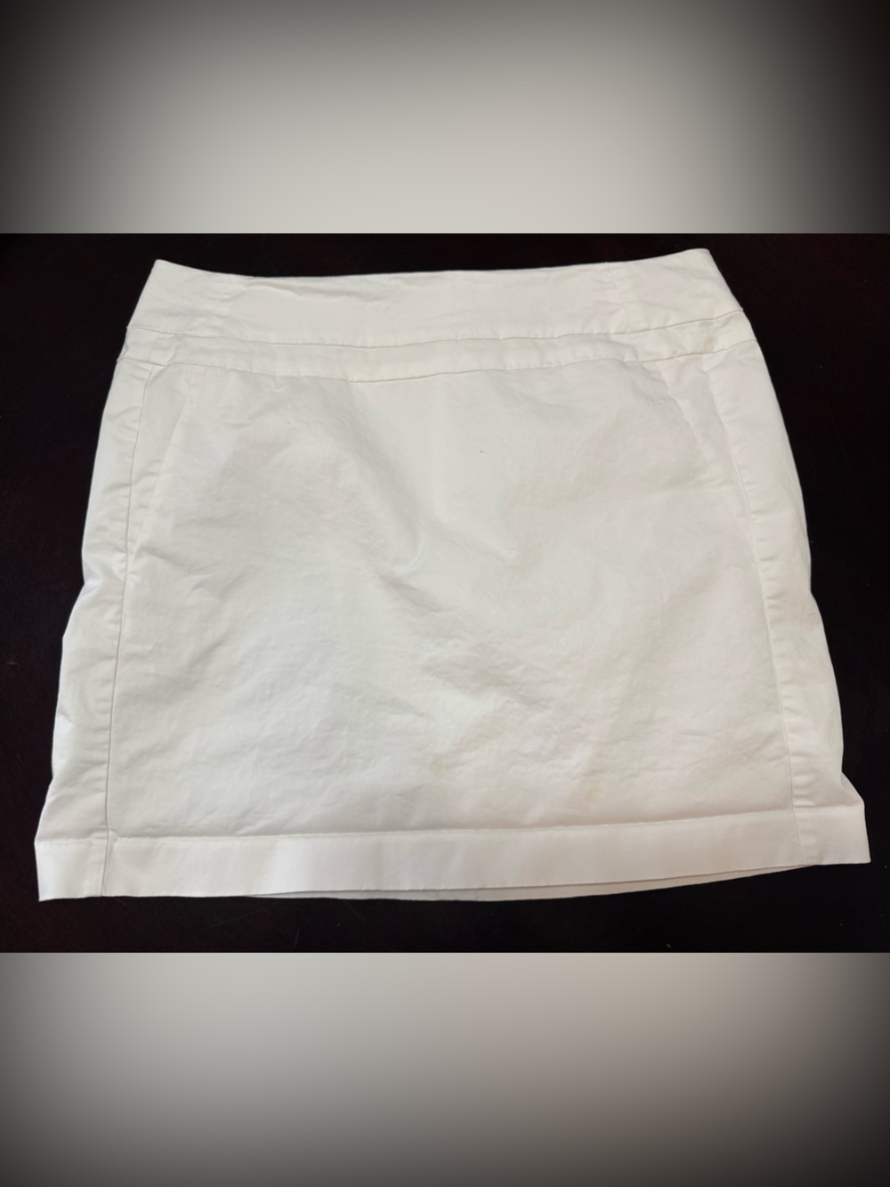 Ann Taylor White Cotton Skirt